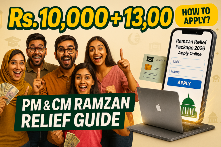 How to Apply for PM & CM Ramzan Relief Package – Rs10,000 + Rs13,000 Guide